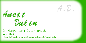 anett dulin business card